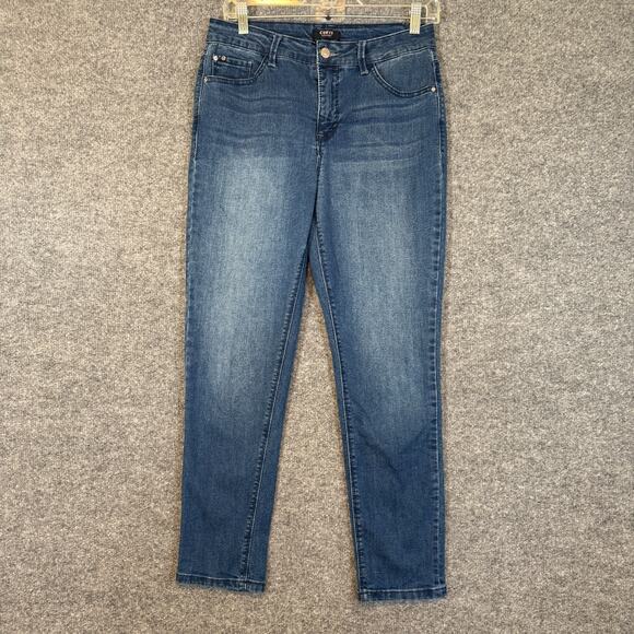 Curve Appeal Jeans Womens 30 Blue Medium Wash Stretch Skinny Casual - Picture 2 of 10